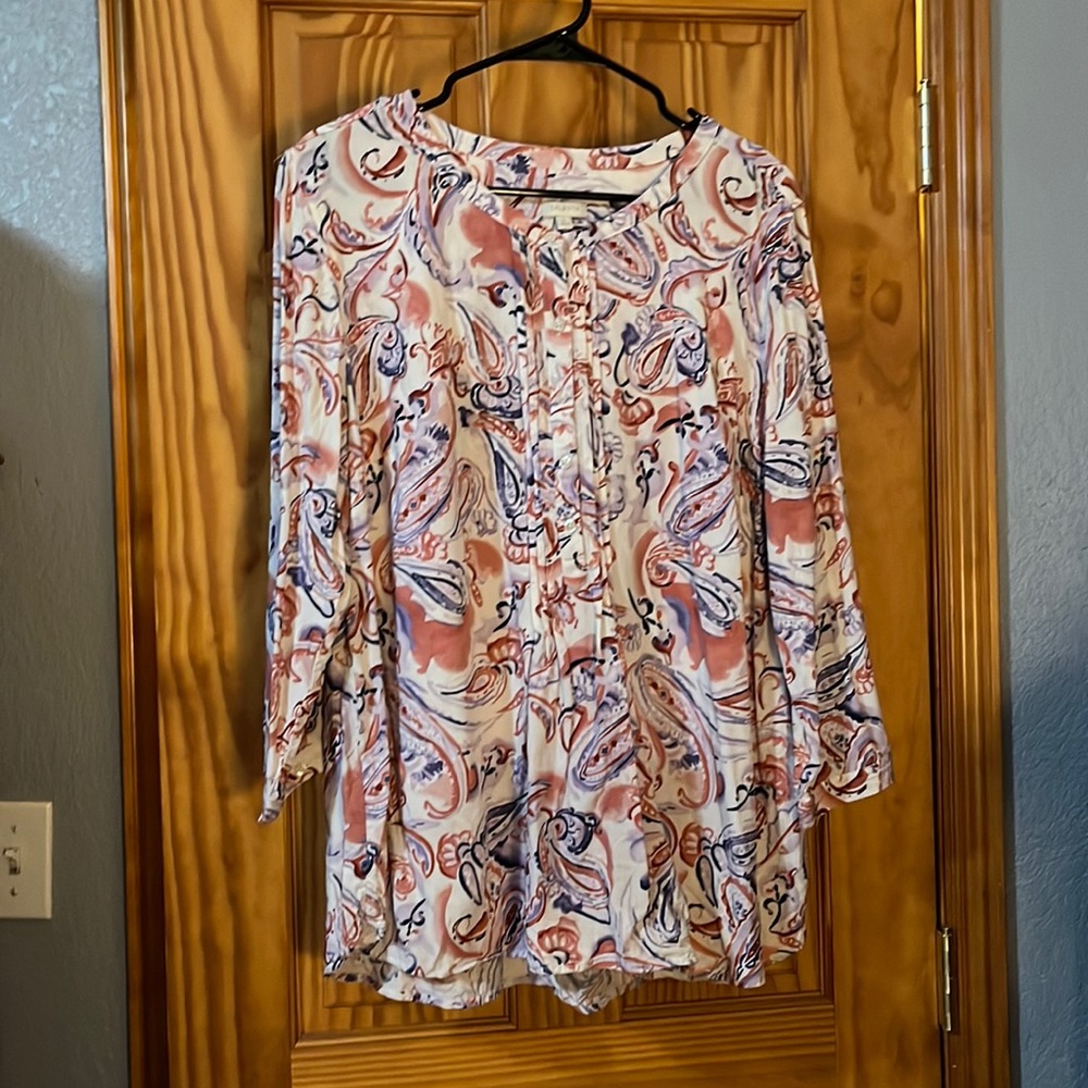 Pastel colored button up long sleeve shirt